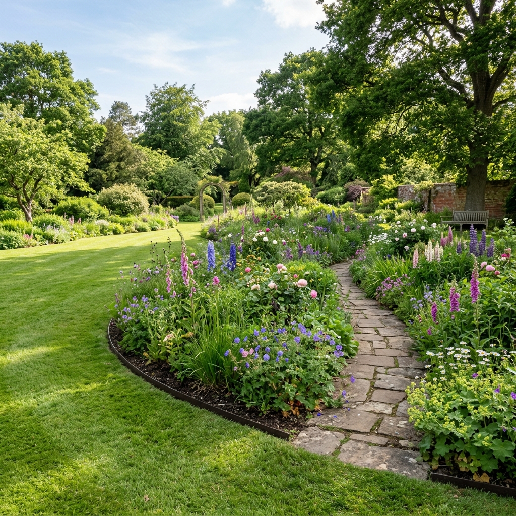 Flexible plastic lawn edging UK options reviewed for 2024. Garden border ideas.