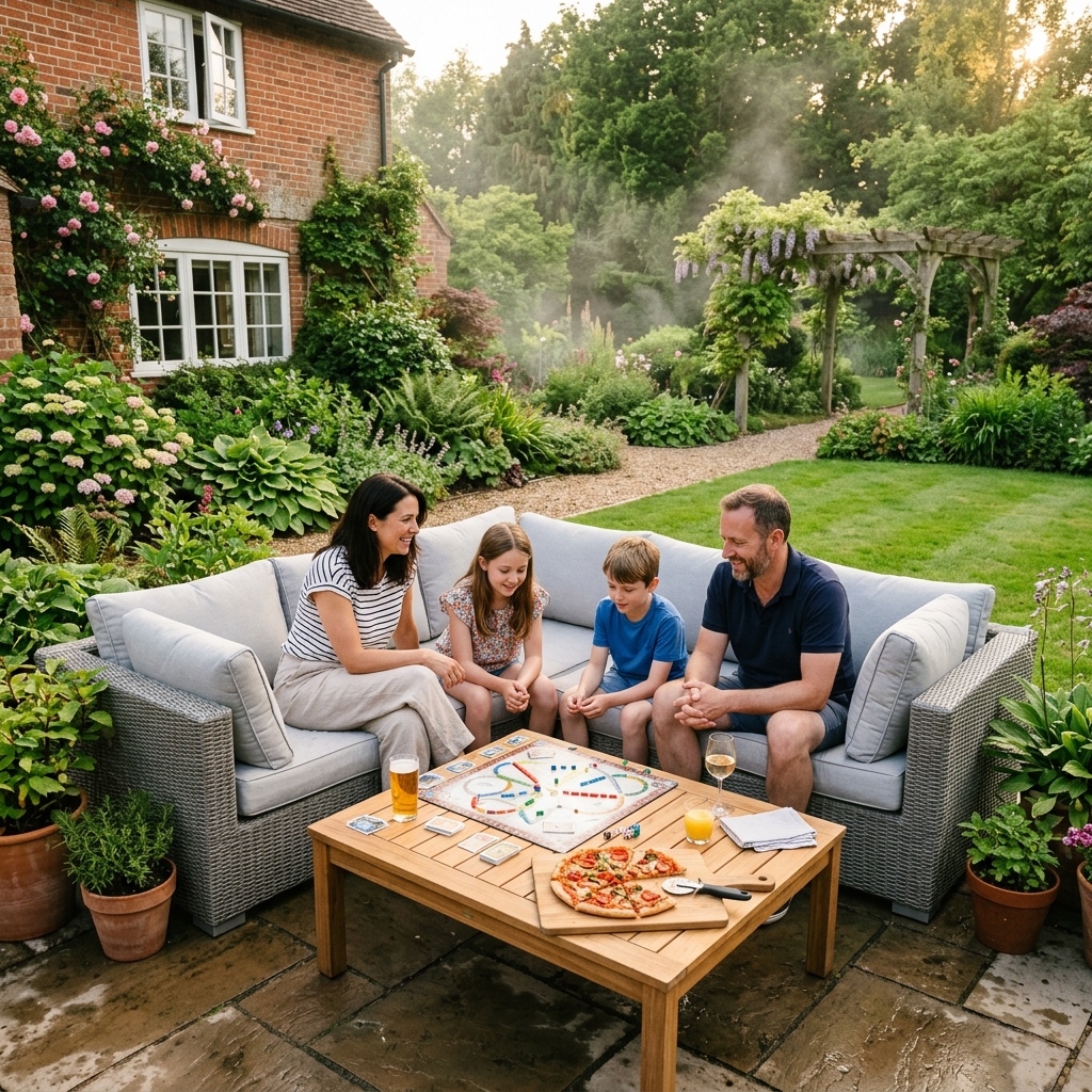 Outdoor lounge set UK 2024 - stylish weatherproof garden furniture for relaxing.