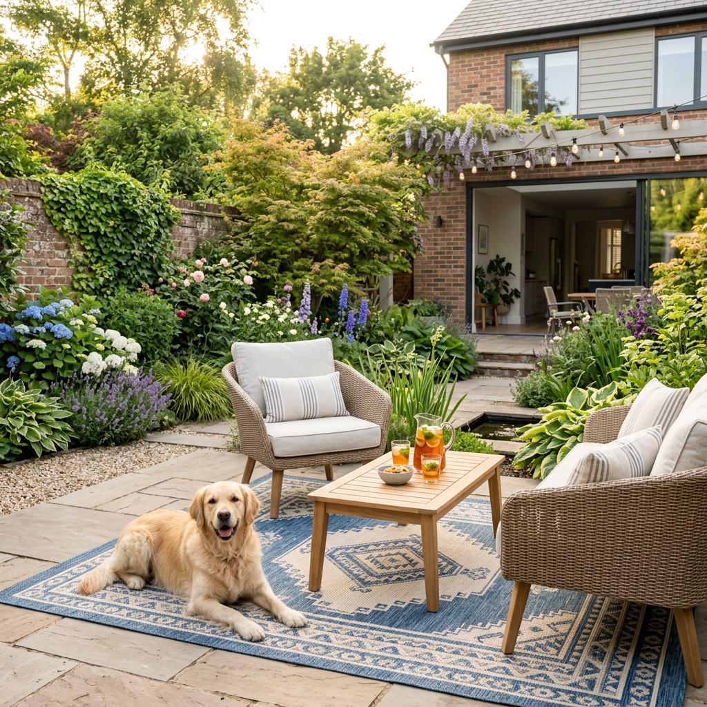 Washable outdoor rug UK large size guide 2026 - stylish patio options.